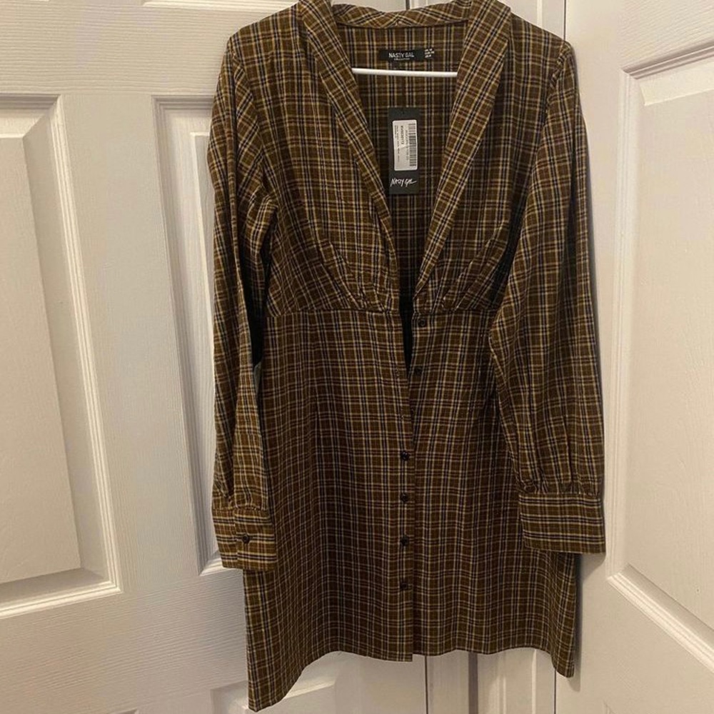 Preppy Girl - Button Up Shirt Dress